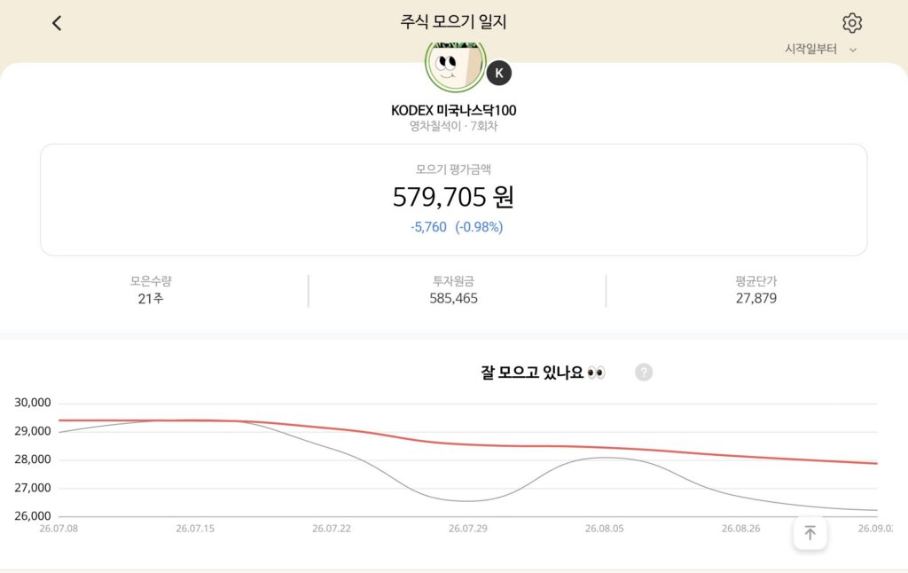 KODEX 미국나스닥100 ETF 주식모으기
